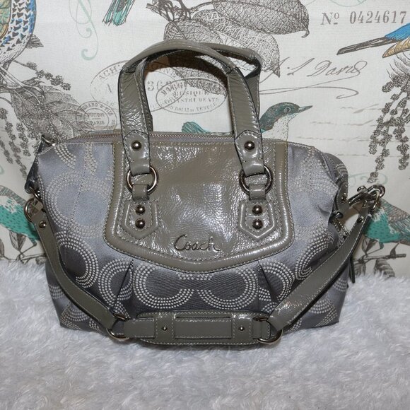 Coach F1294-F20027 Ashley OP art dotted shoulder double handle bag - Picture 1 of 12